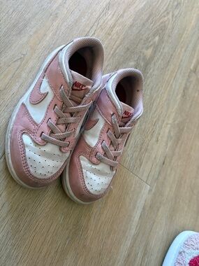 Nike Kids Pink and White Athletic Sneakers